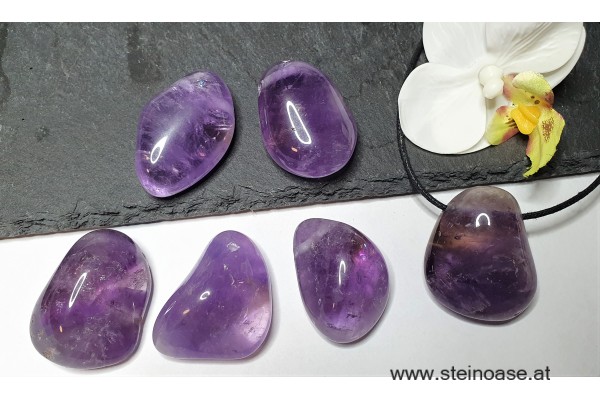 Anhänger Amethyst gebohrt Gr.L inkl.Band